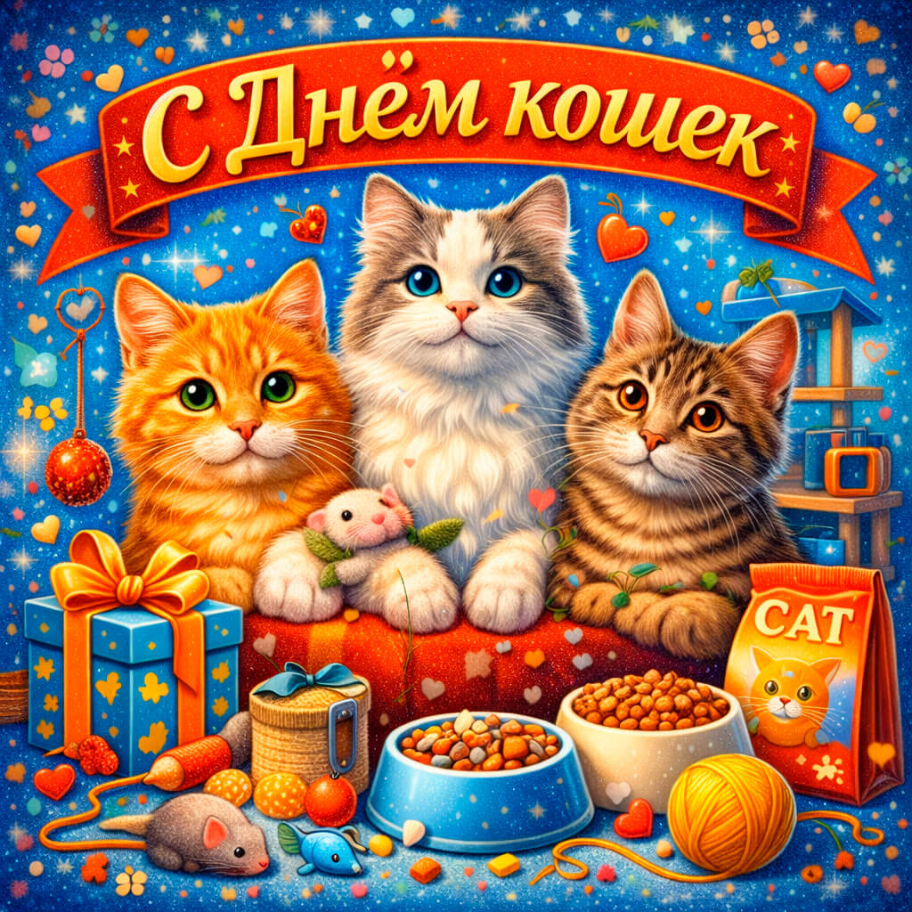 Прикольные картинки с Днем кошек 57 открыток