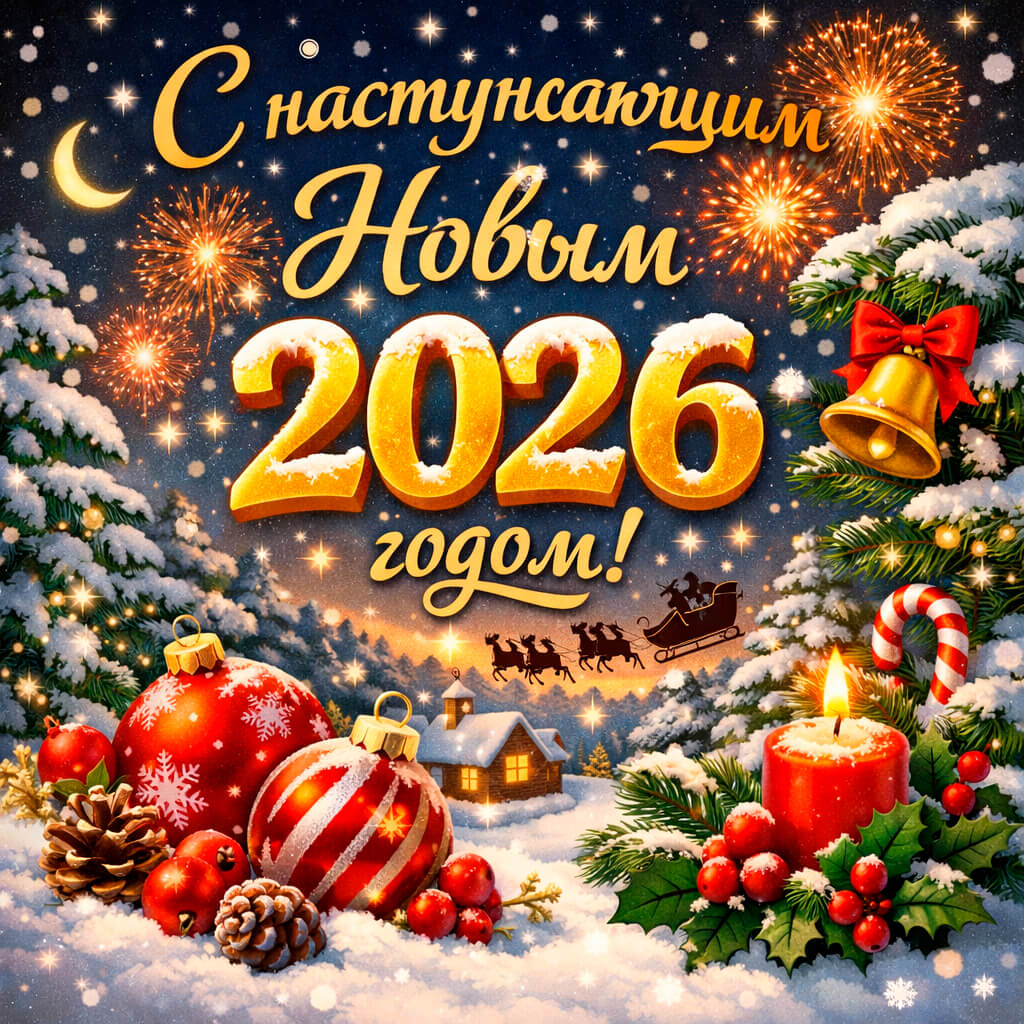 С наступающим Новым 2026 годом! 20 открыток