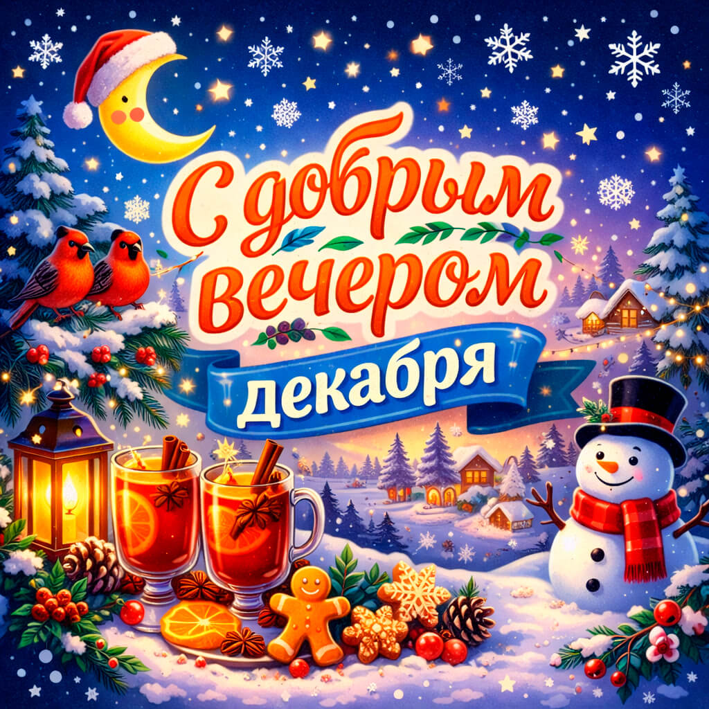 Картинки и открытки с добрым вечером декабря 59 открыток